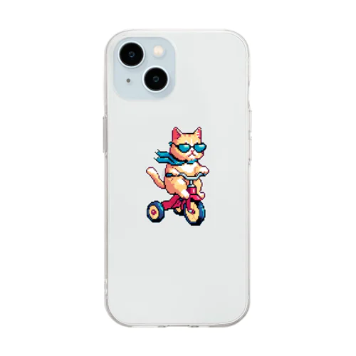 暴走三輪車お猫様(相棒) Soft Clear Smartphone Case