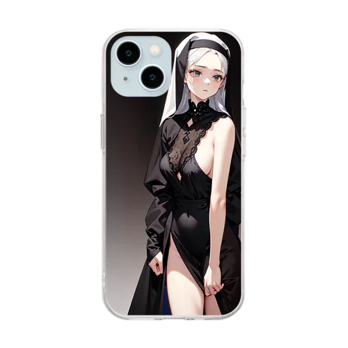 銀髪の修道女 Soft Clear Smartphone Case