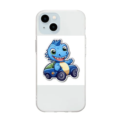 恐竜パトカー Soft Clear Smartphone Case