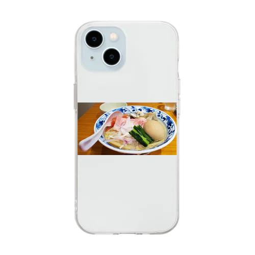 ラーメン　旨い　激うまラーメン　塩味 Soft Clear Smartphone Case