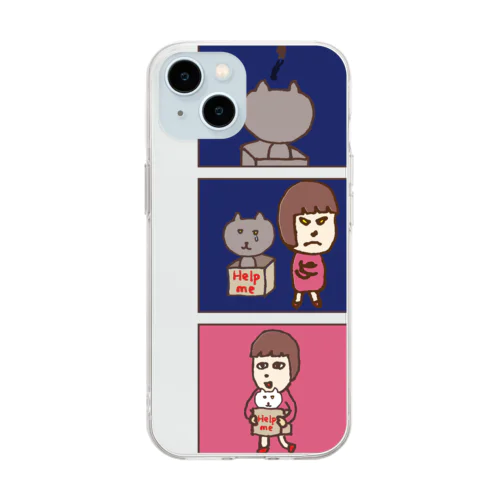 猫と私と Soft Clear Smartphone Case