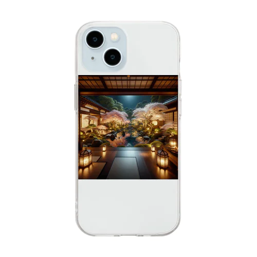 広大な日本庭園 Soft Clear Smartphone Case