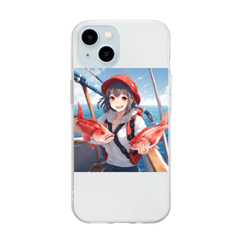釣りガール Soft Clear Smartphone Case