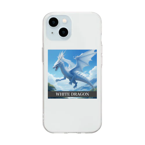 龍  WHITE DRAGON Soft Clear Smartphone Case