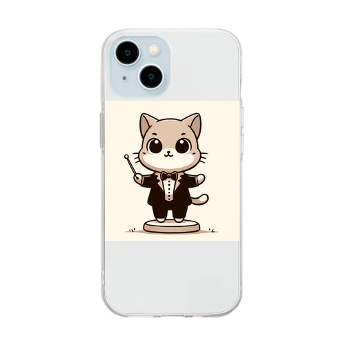 指揮者猫ちゃん Soft Clear Smartphone Case