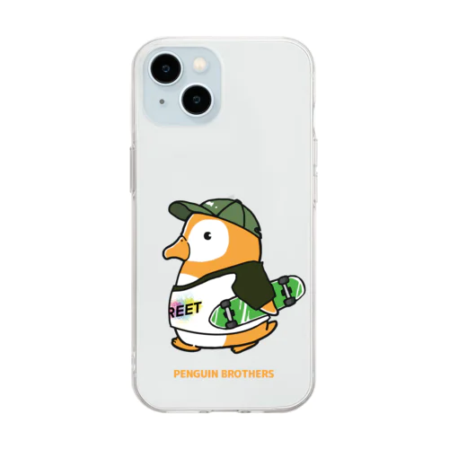 PENGUIN BROTHERS ソフトクリアスマホケース / スケボーペンギン Soft Clear Smartphone Case