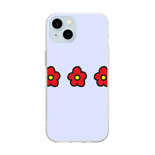 お花① Soft Clear Smartphone Case