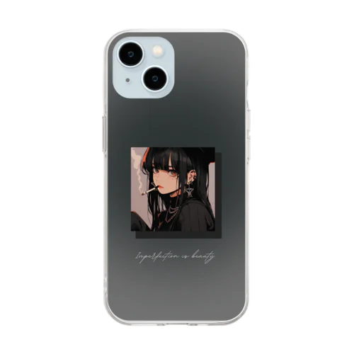 Manga x Dark Illustration Soft Clear Smartphone Case