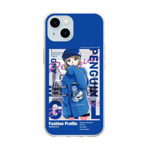 Penguin Fashion Code #1 （colored ver） Soft Clear Smartphone Case