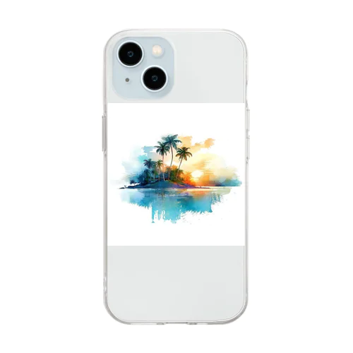 夕日 Soft Clear Smartphone Case