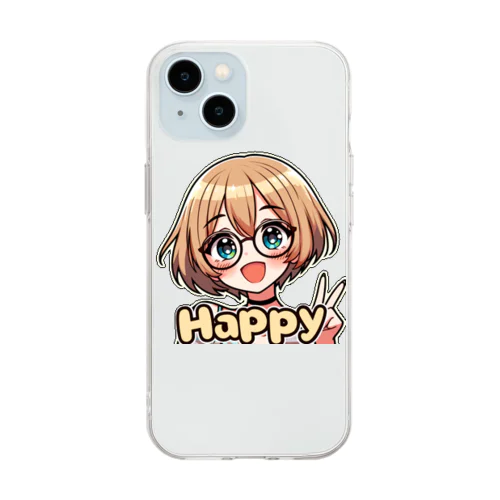 金髪ショートカット眼鏡美少女ちゃん Soft Clear Smartphone Case