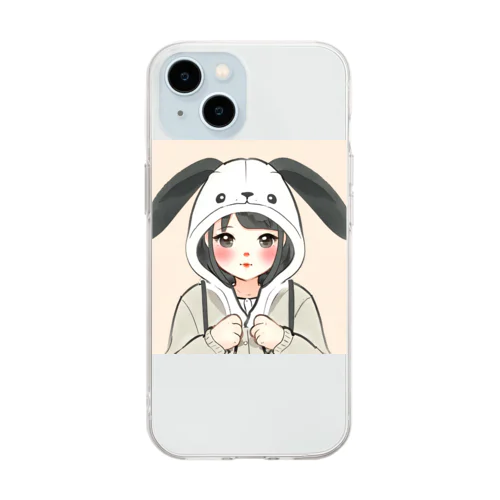 うさぎの少女 Soft Clear Smartphone Case