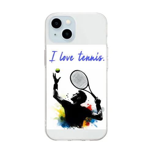 I love tennis. Soft Clear Smartphone Case