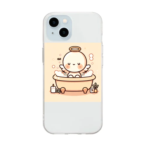 お風呂好きな天使ちゃん Soft Clear Smartphone Case