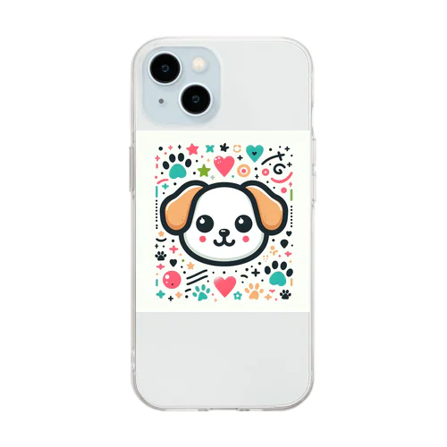 可愛い犬のデザイングッズ Soft Clear Smartphone Case
