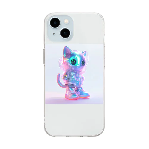 未来から来たネコ Soft Clear Smartphone Case