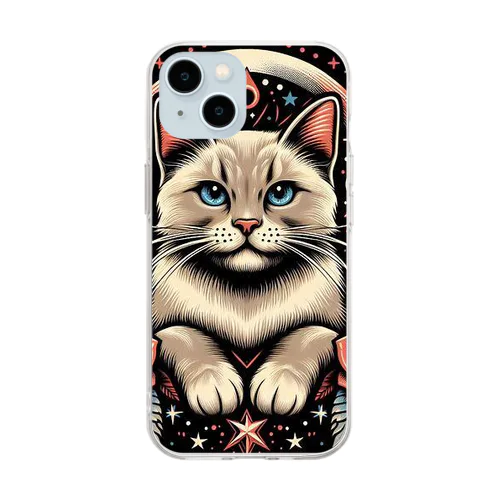 AIイラスト ねこちゃんくん Soft Clear Smartphone Case