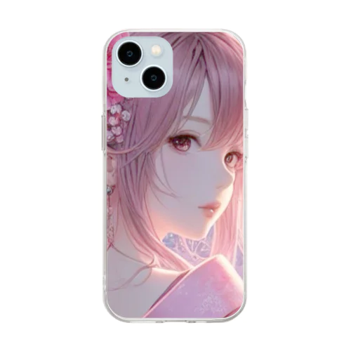 🌸お花見女子ともちゃん💕 Soft Clear Smartphone Case