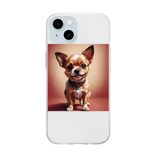 くりくりお目目の小型犬 Soft Clear Smartphone Case