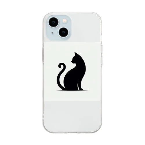 キャットシルエット Soft Clear Smartphone Case