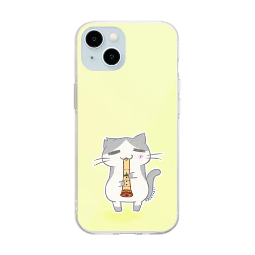 ひのもとにゃんこ®️ 尺八 / 若菜 Soft Clear Smartphone Case