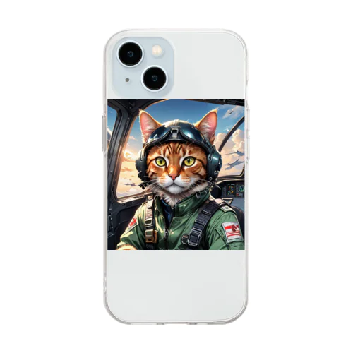 パイロット猫 Soft Clear Smartphone Case