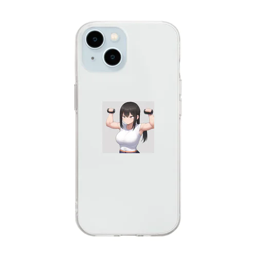 筋トレ女子 Soft Clear Smartphone Case