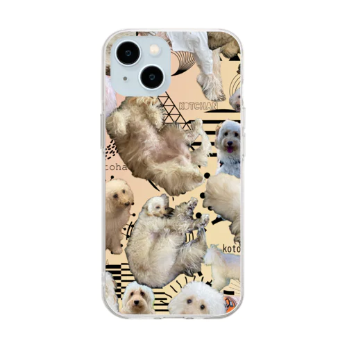 いとしの愛犬まみれ携帯カバー Soft Clear Smartphone Case