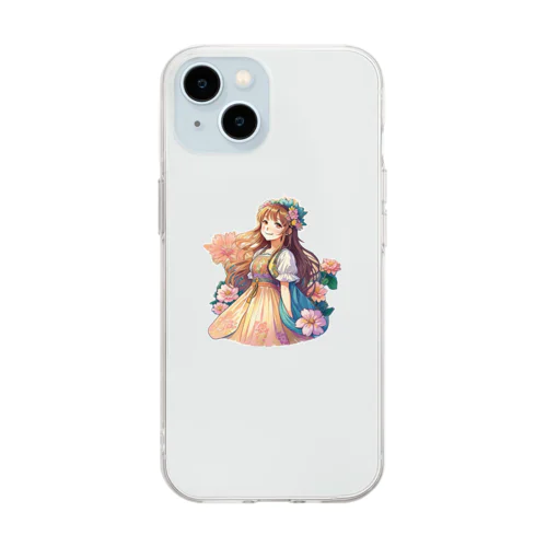 花の少女 Soft Clear Smartphone Case