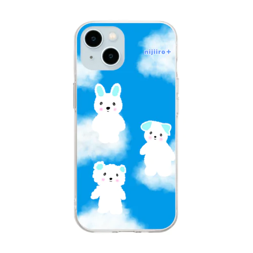 ふわ雲アート Soft Clear Smartphone Case