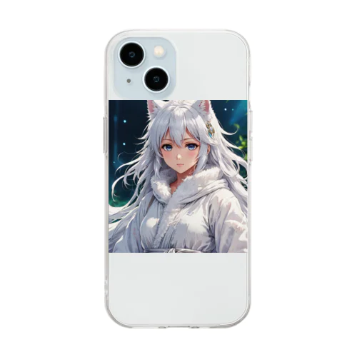 もふもふの巫女 Soft Clear Smartphone Case