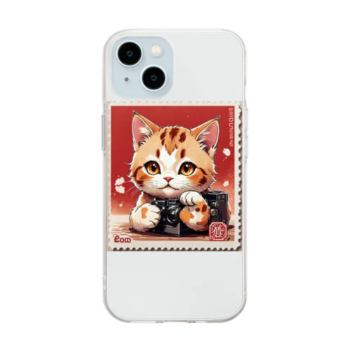 カメラが好きな猫 Soft Clear Smartphone Case