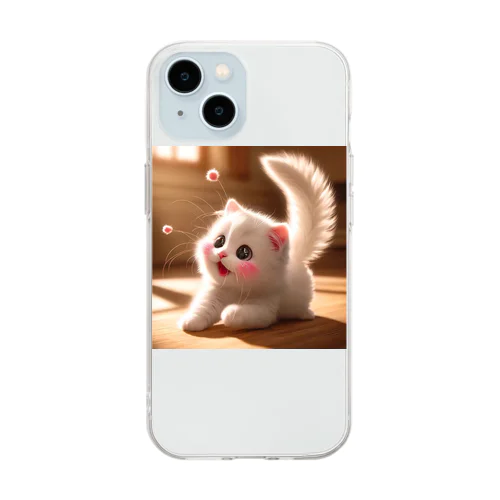 頬紅をしたような可愛い子猫SAKUCAT Soft Clear Smartphone Case