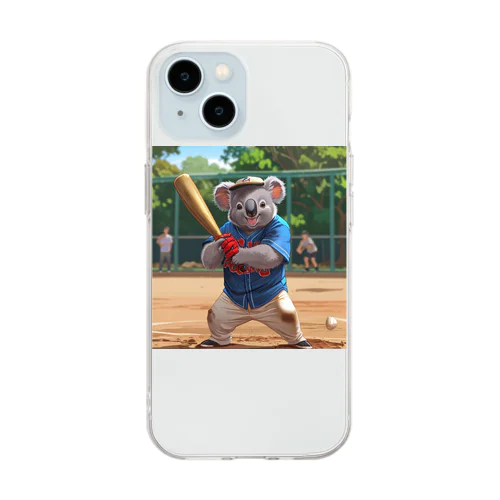 コアラップンで野球をしよう Soft Clear Smartphone Case