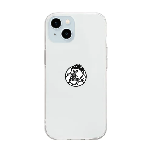 ラーメンすすっタロウ Soft Clear Smartphone Case