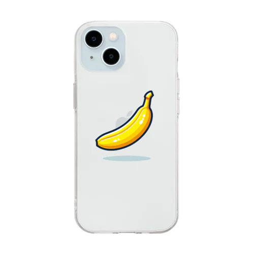 バナナイラスト Soft Clear Smartphone Case