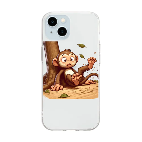 猿も木から落ちるB Soft Clear Smartphone Case