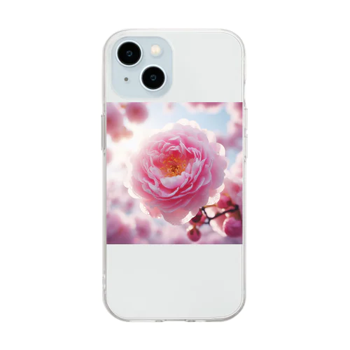 4月11日の誕生花　八重桜(牡丹桜) Soft Clear Smartphone Case