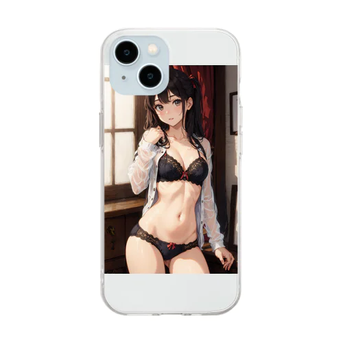 カワイイ下着女子 Soft Clear Smartphone Case