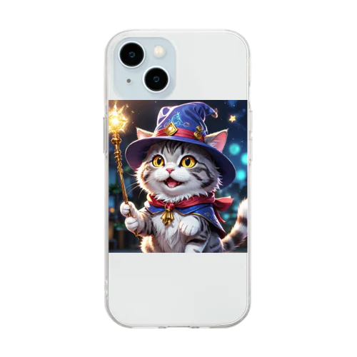 魔法使いの六本足の猫 Soft Clear Smartphone Case