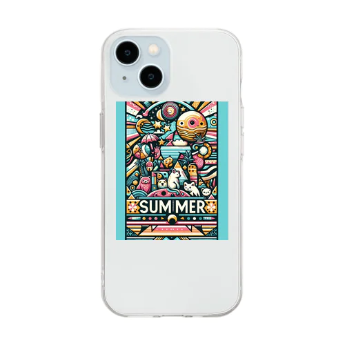 サンセットストリート Soft Clear Smartphone Case