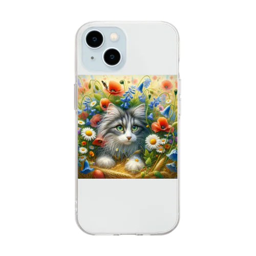 猫ちゃん Soft Clear Smartphone Case