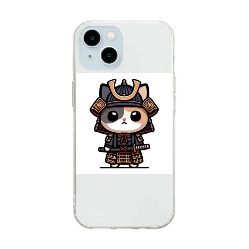 武士にゃんこ２ Soft Clear Smartphone Case