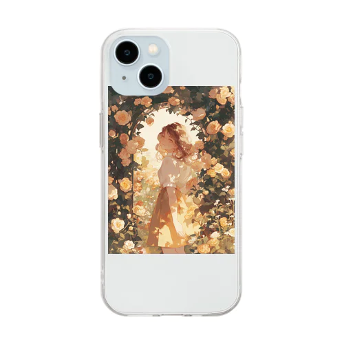 バラのアーチをくぐる美女　ラフルール　1859 Soft Clear Smartphone Case