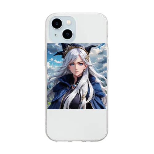 銀髪の魔女 Soft Clear Smartphone Case