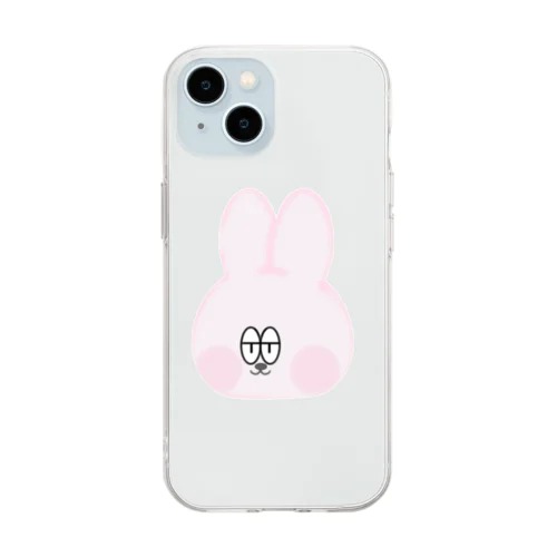 ジト目うさぎ Soft Clear Smartphone Case