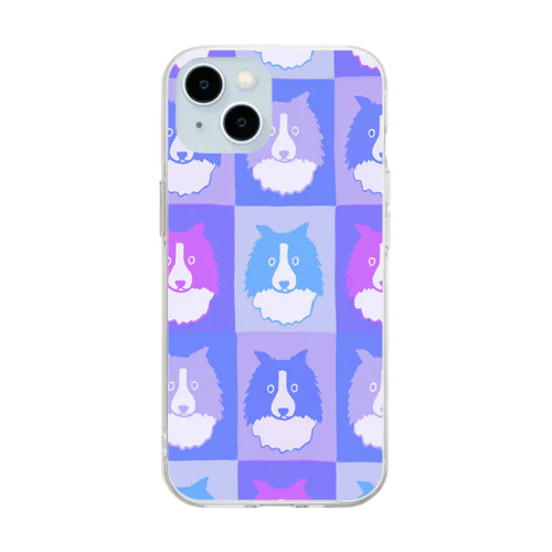 ボーダーコリーEveryday Life パープル Soft Clear Smartphone Case