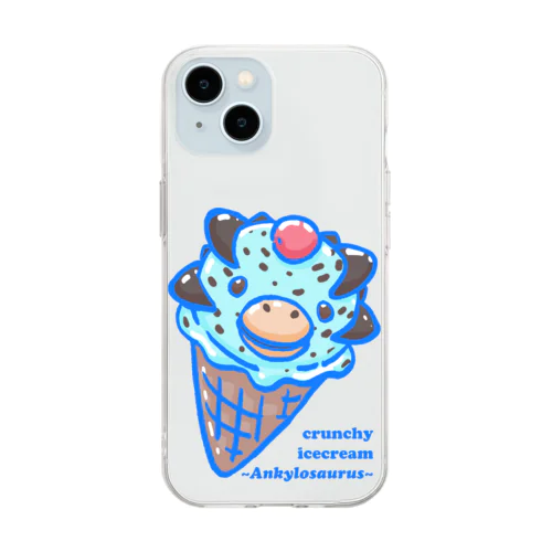 恐竜アイスクリーム〜ザクザクアンキロサウルス〜 Soft Clear Smartphone Case