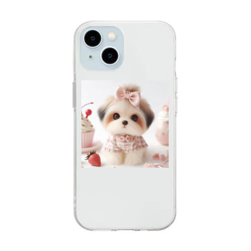 かわいい子犬 Soft Clear Smartphone Case