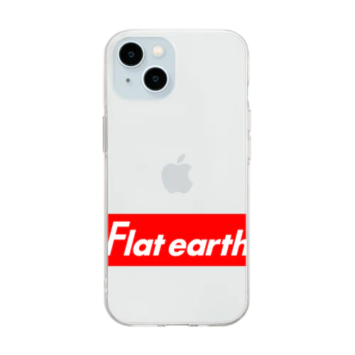 Flatearth Box Logo (RED) フラットアース ボックスロゴ(レッド) Soft Clear Smartphone Case